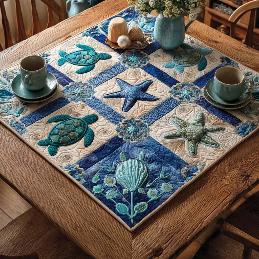 Oceanic Bliss Quilted Table Topper