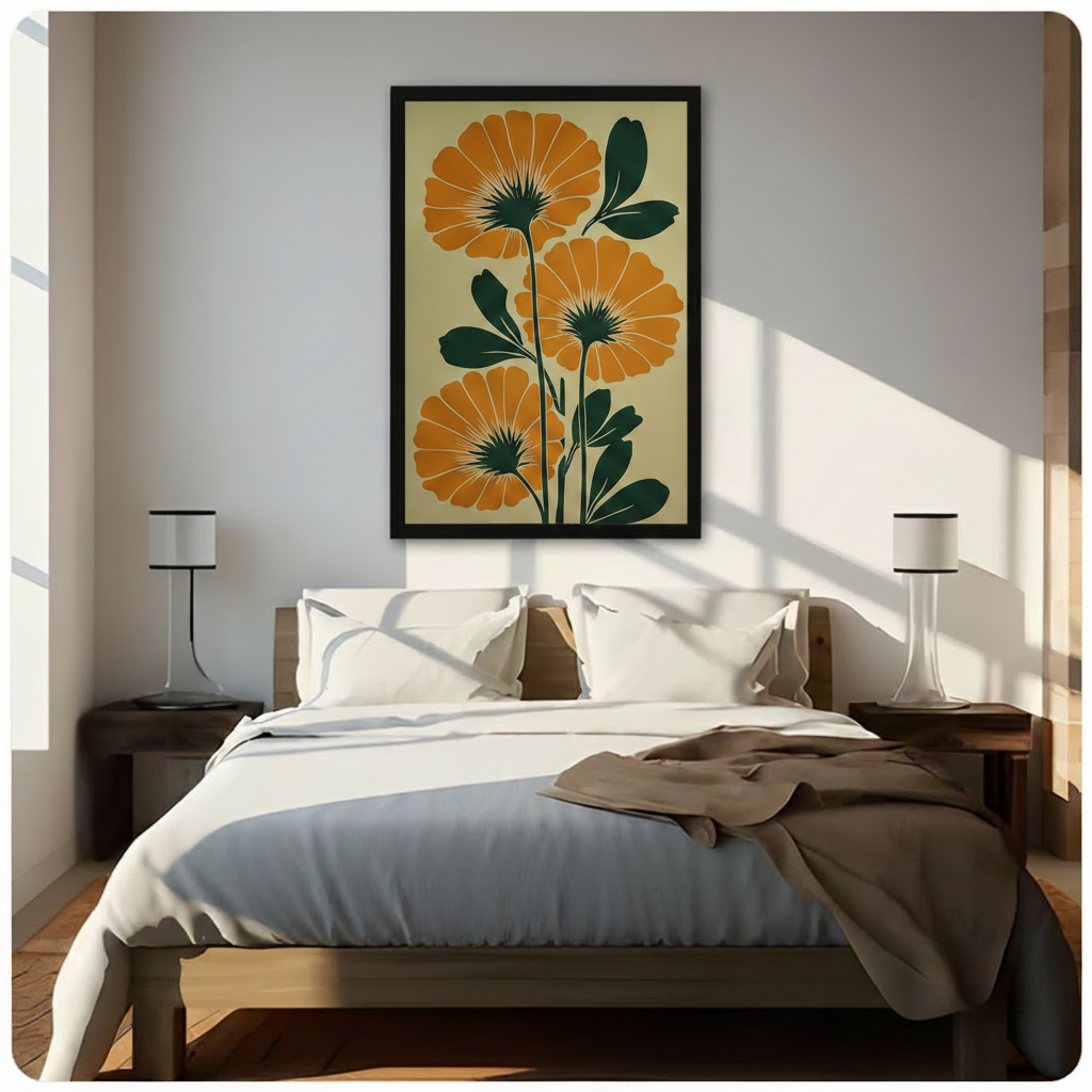 Bold Marigold Floral Canvas Wall Art