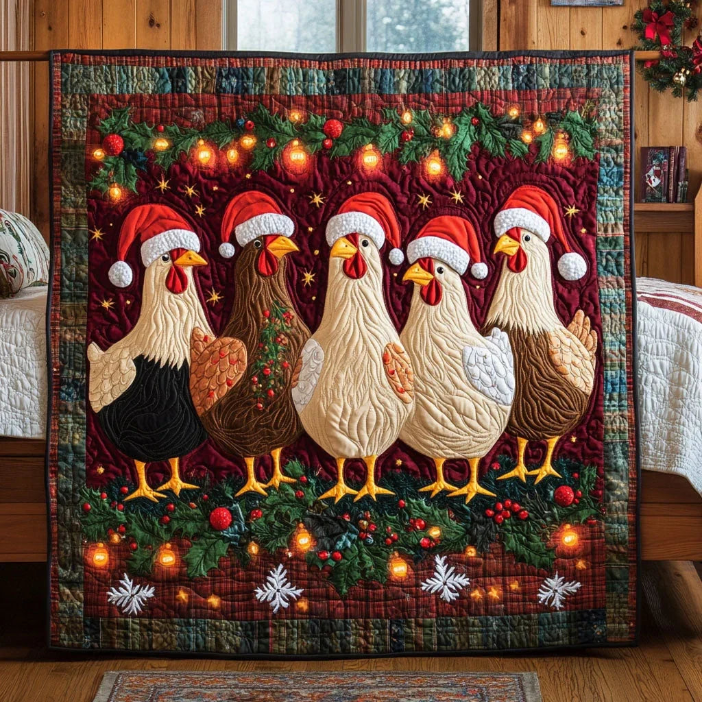 Ornament Chicken Quilt Blanket