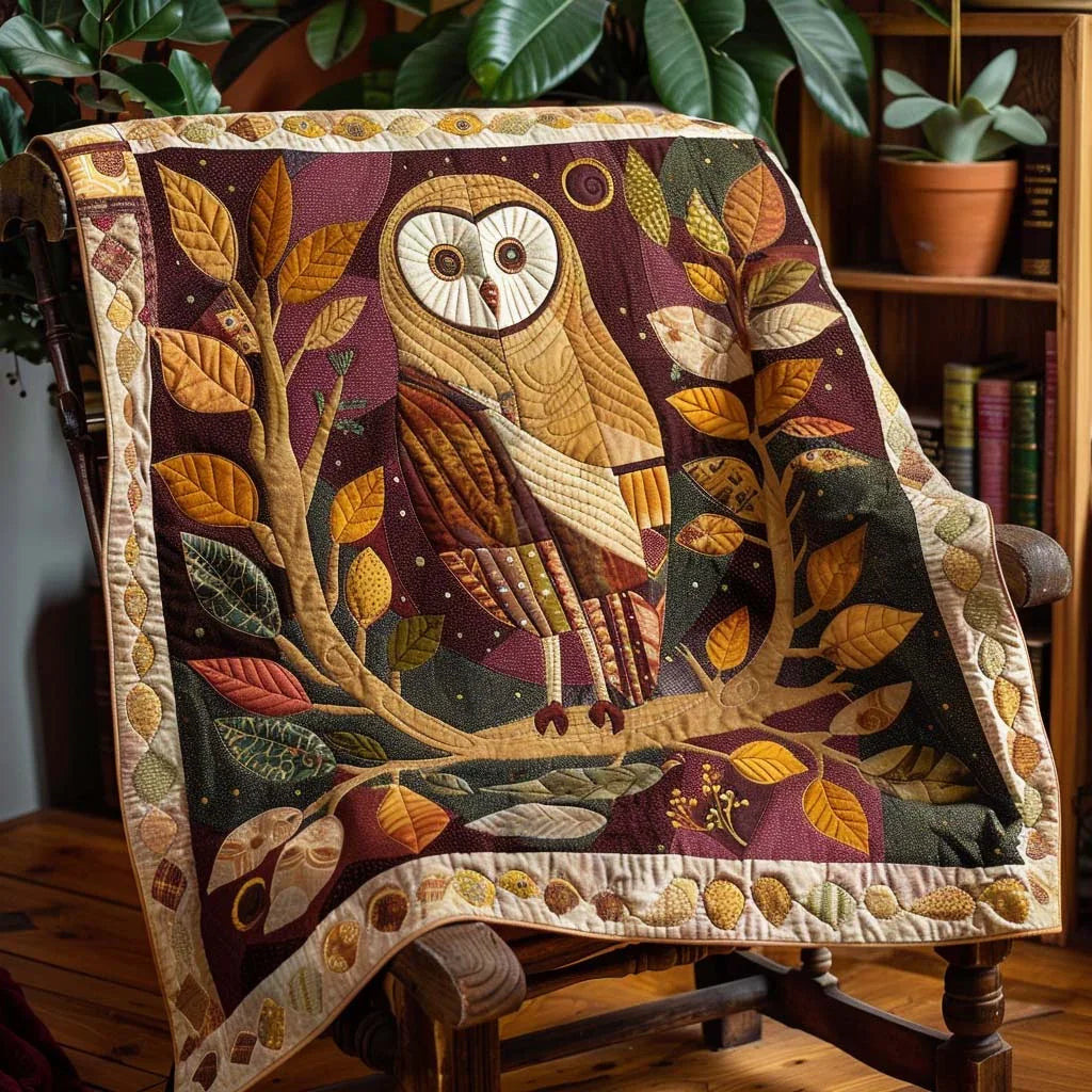 Owl Trails Quilt Blanket - Quilted Blanket by Wild and Way