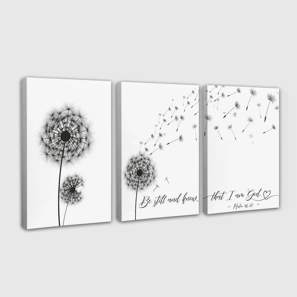 be still and know that i am god 3 panel wall art canvas (view 4)
