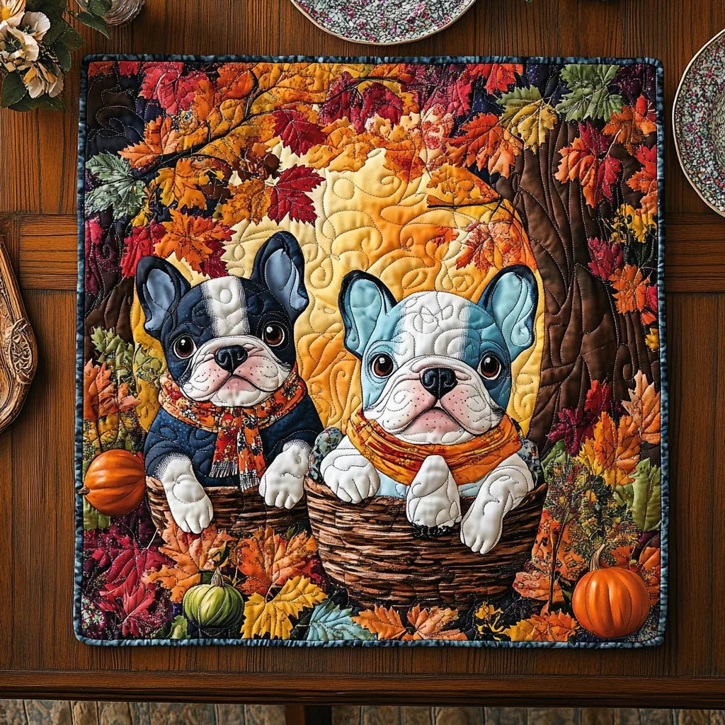 Parisian Pumpkin Quilted Table Topper