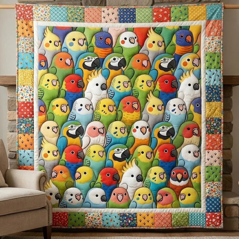 Parrot Party Quilt Blanket - Quilted Blanket by Wild and Way