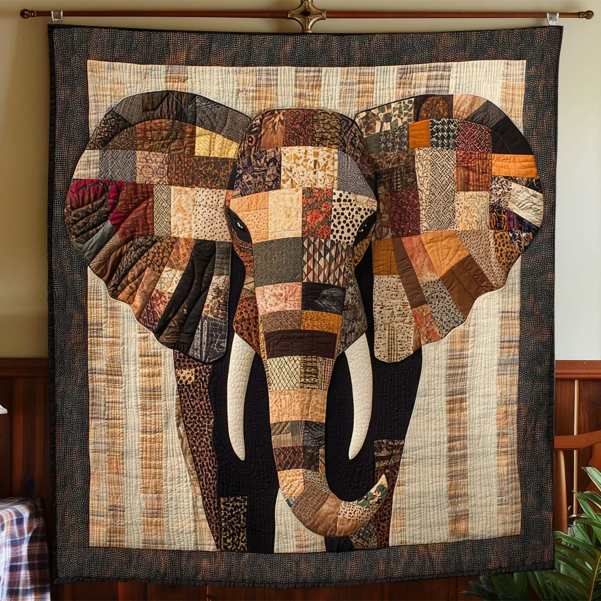 Patch Elephant Quilt Blanket