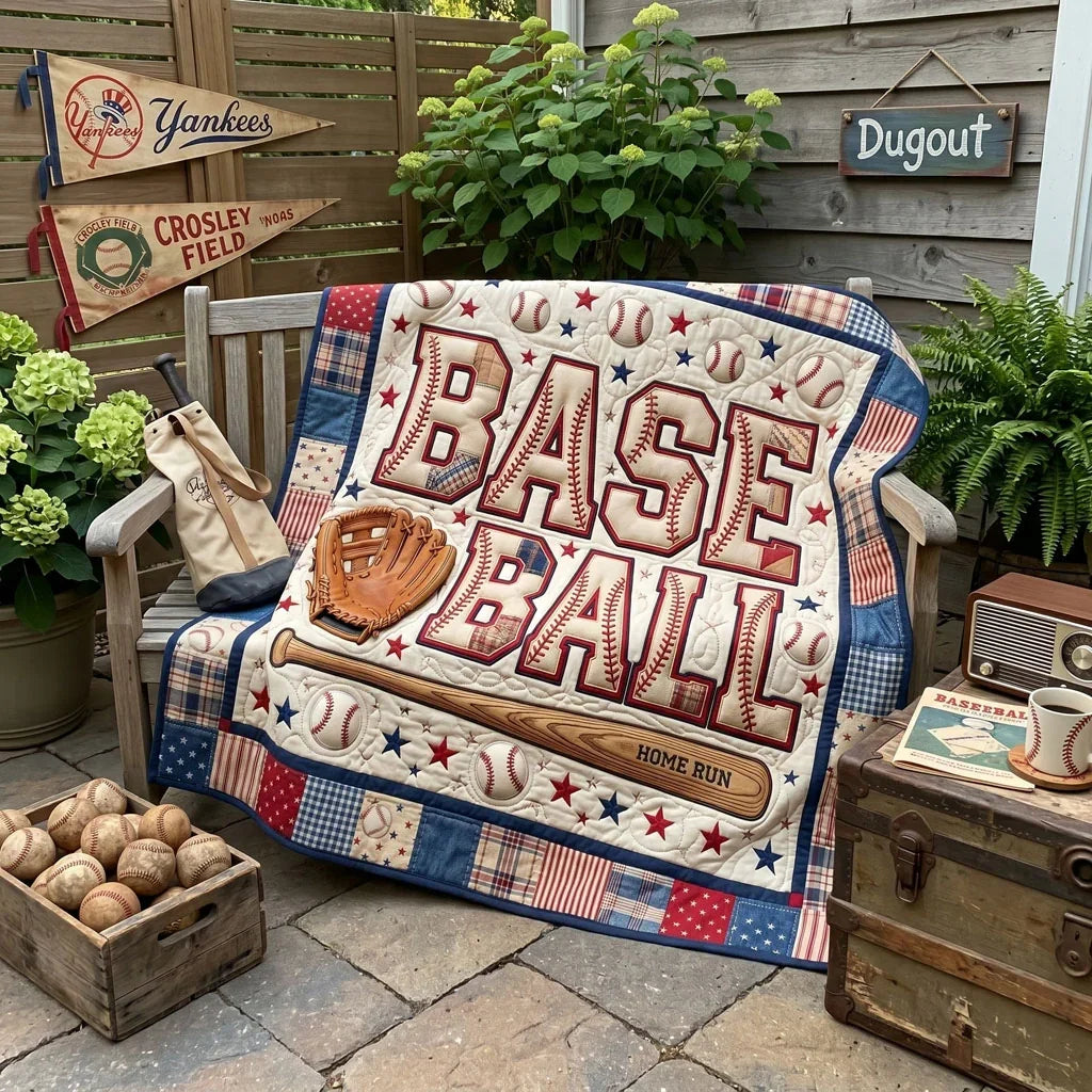 Patchwork Baseball Pride Quilt Blanket