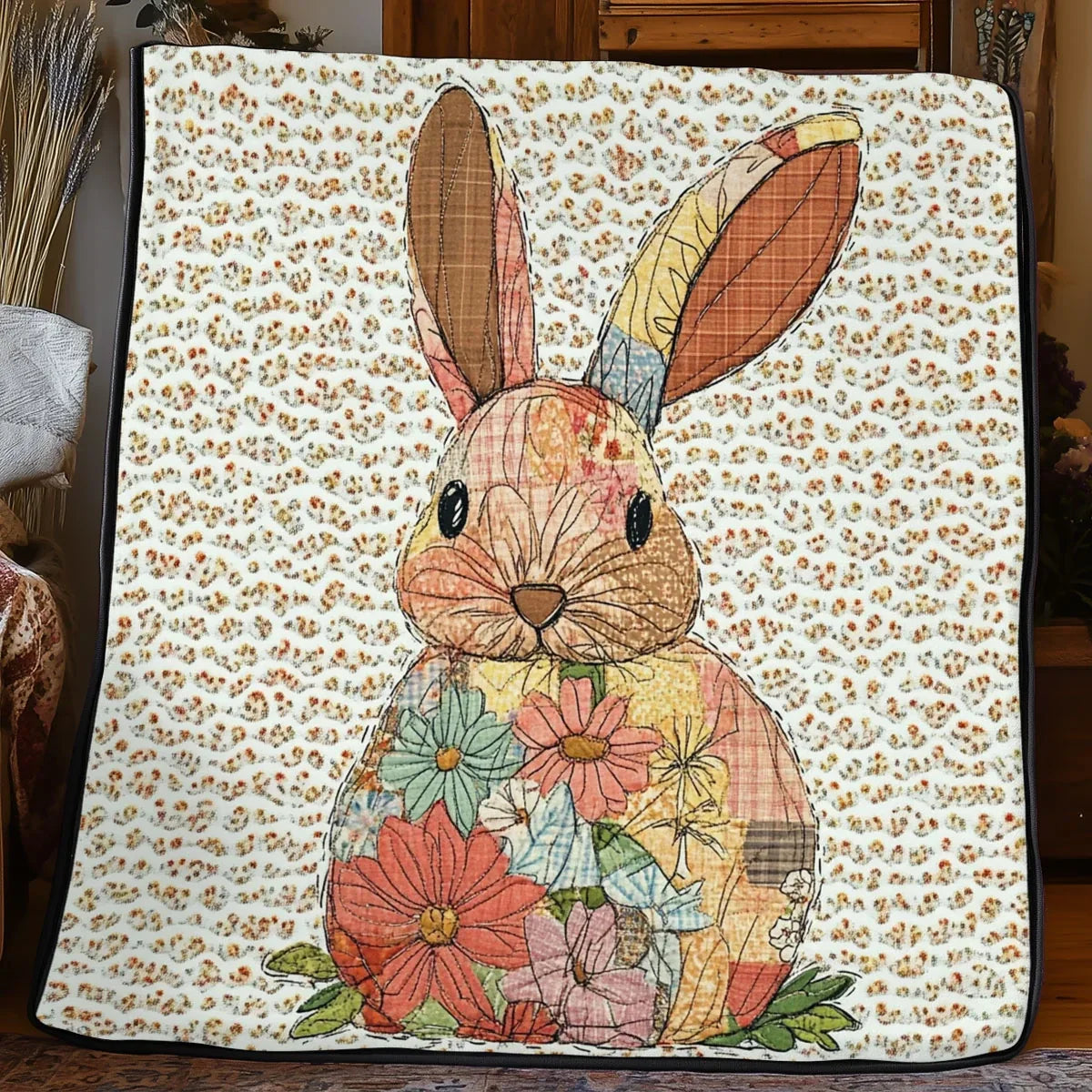 Patchwork Rabbit Quilt Blanket