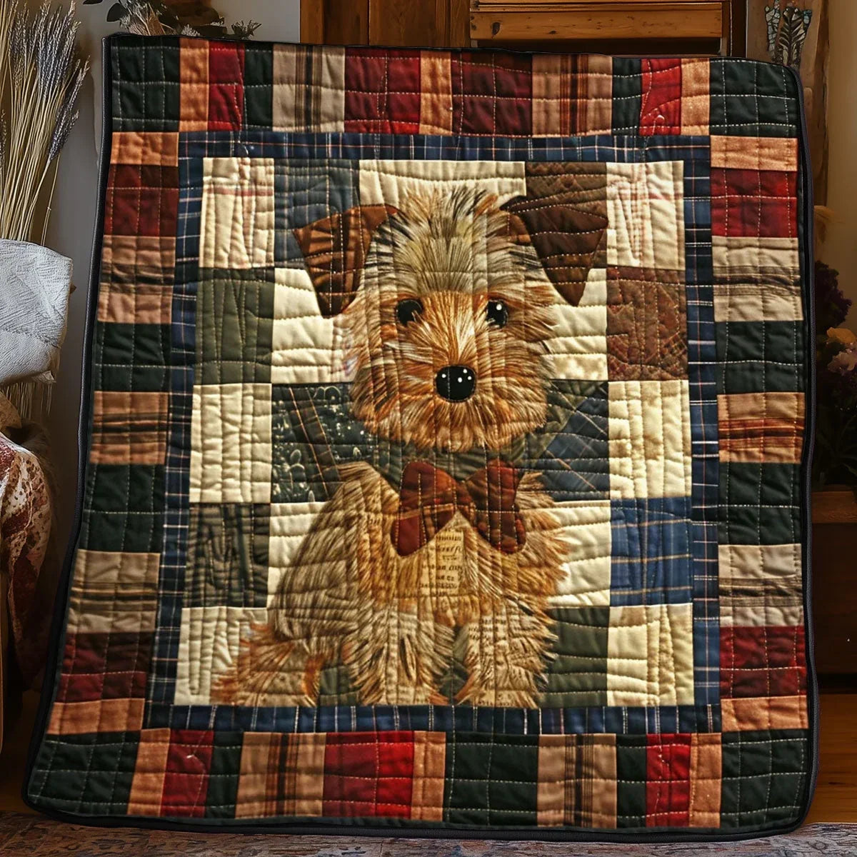 Patchwork Terrier Quilt Blanket