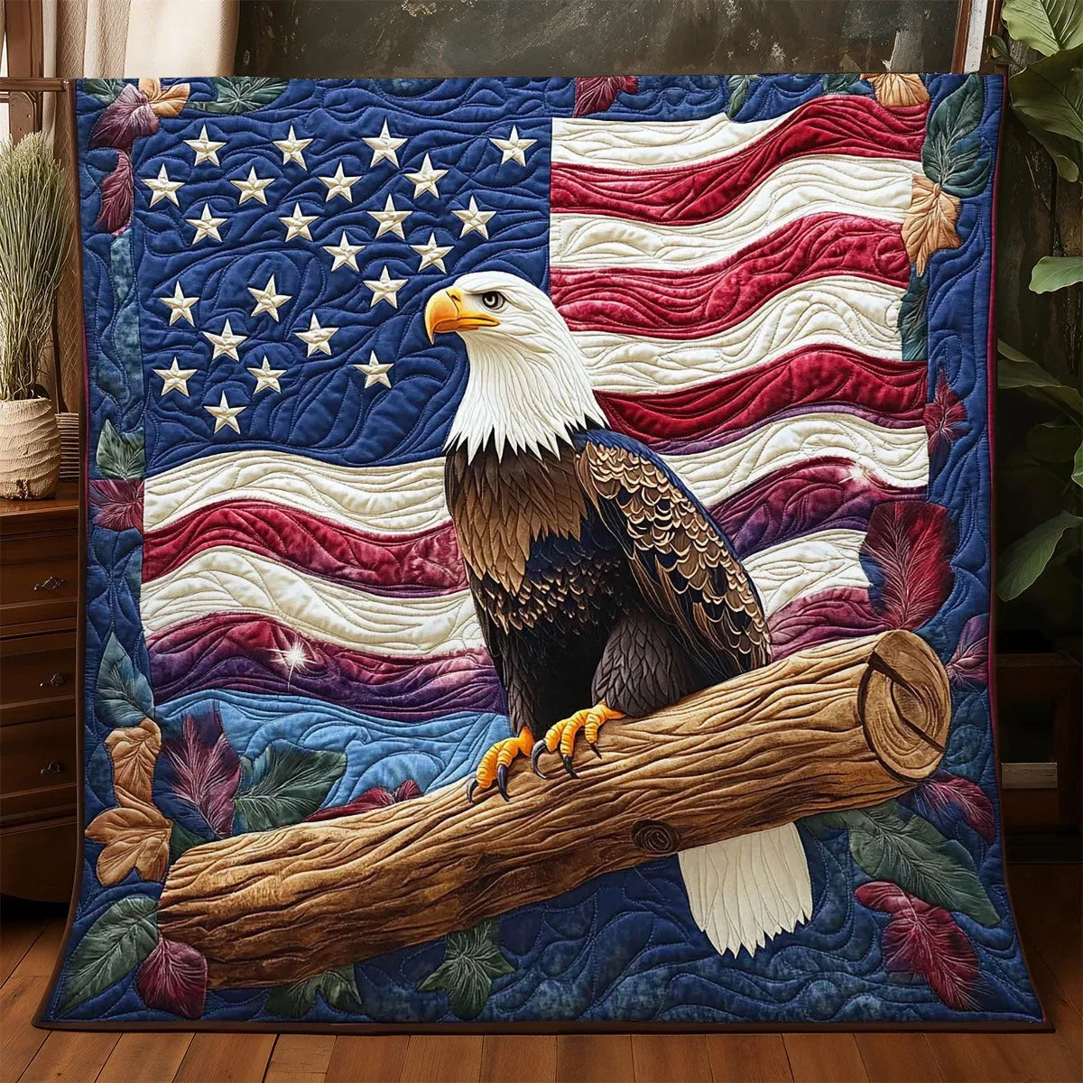 Patriotic Eagle Quilt Blanket