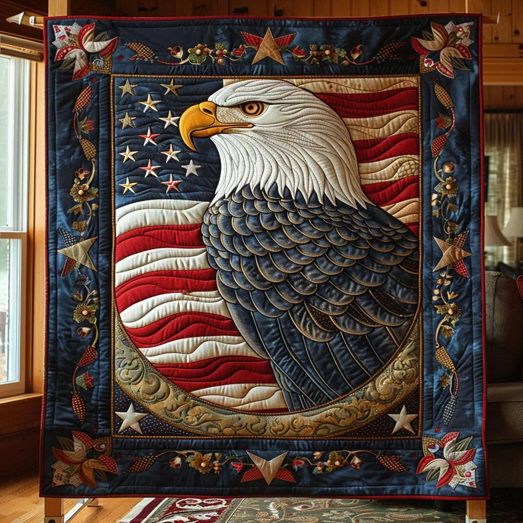 Patriotic Eagle Quilt Blanket