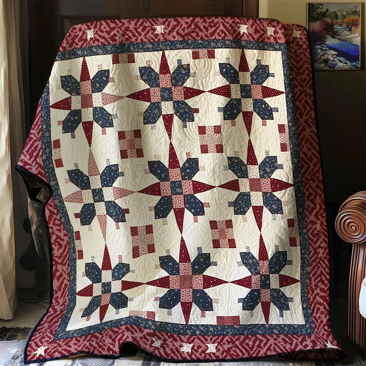 Patriotic Star Quilt Blanket