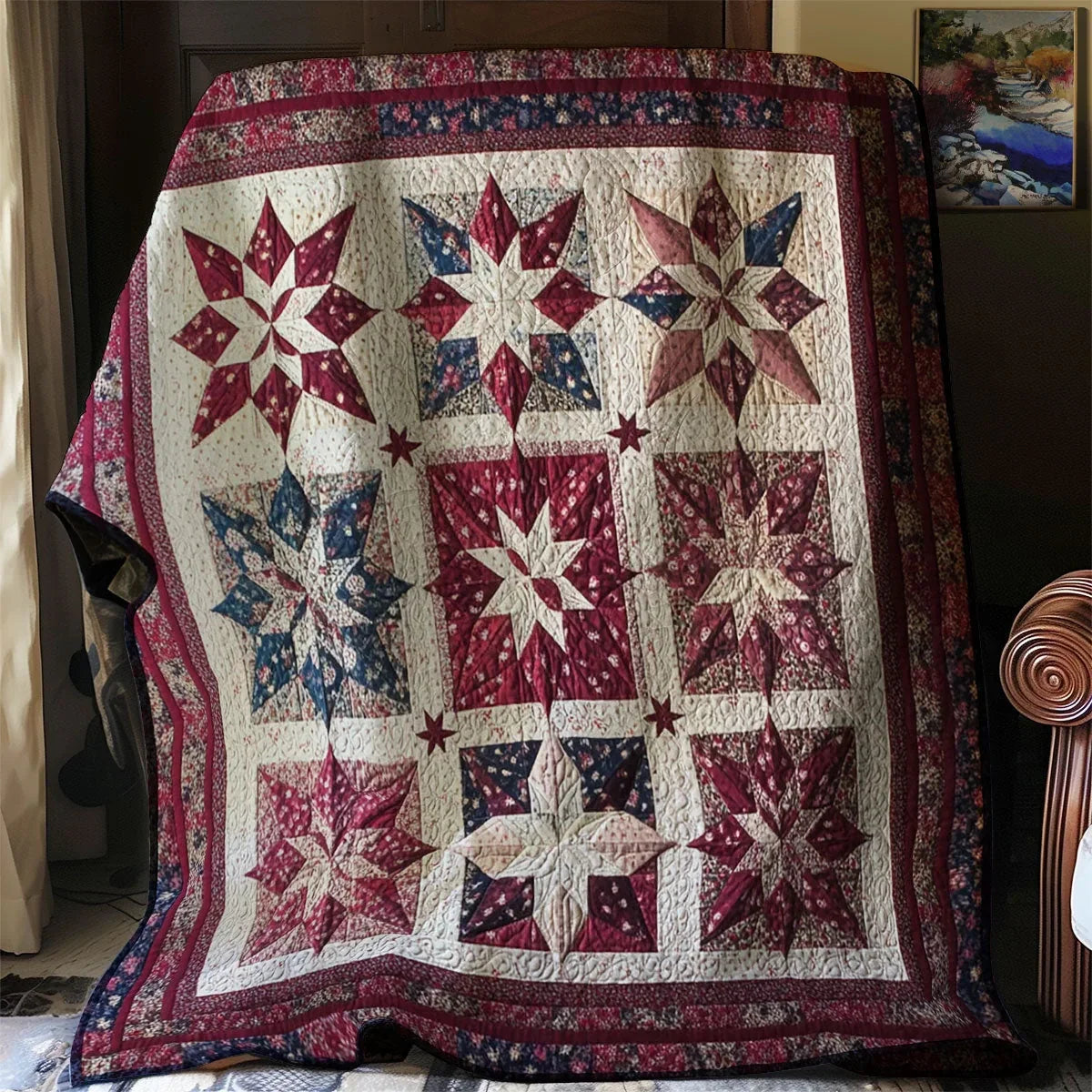 Patriotic Star Quilt Blanket