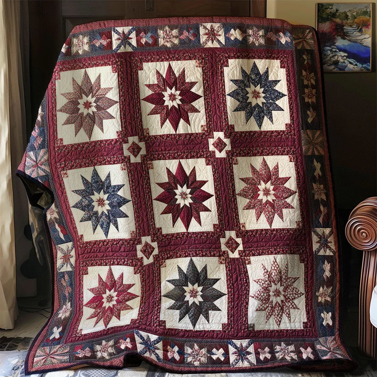 Patriotic Star Quilt Blanket