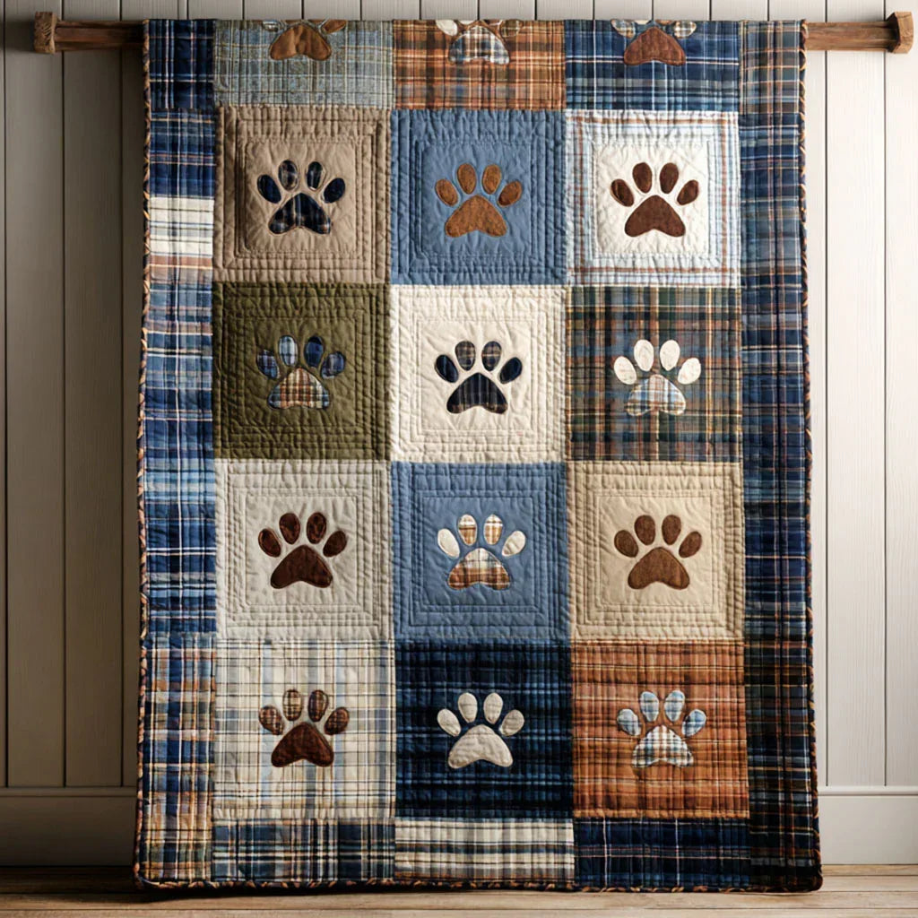 Paw Daily Quilt Blanket - Quilted Blanket by Wild and Way