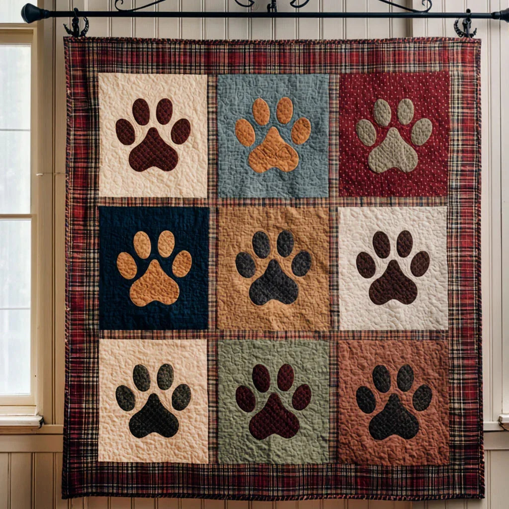 Paw Place Quilt Blanket - Quilted Blanket by Wild and Way