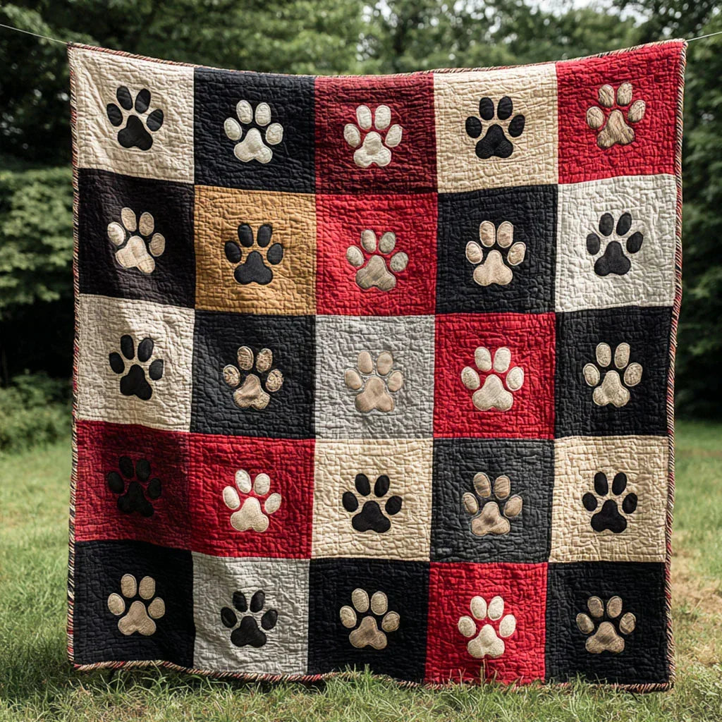 Paw Town Quilt Blanket - Quilted Blanket by Wild and Way