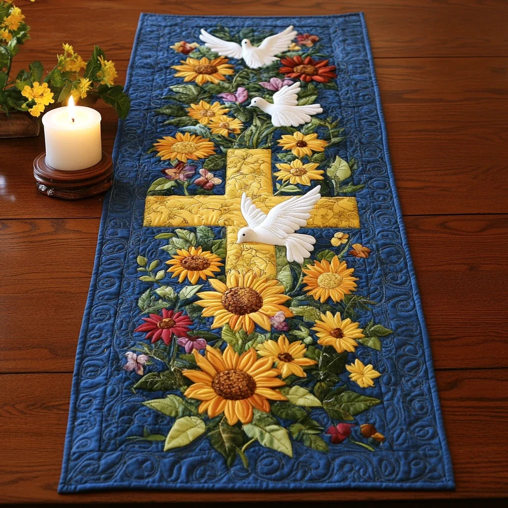 Peaceful Garden Quilted Table Runner