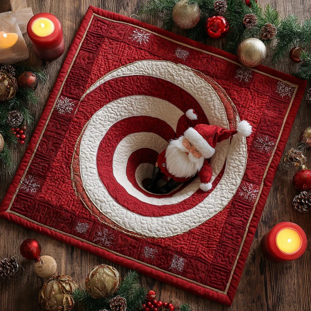 Peppermint Spin Quilted Table Topper
