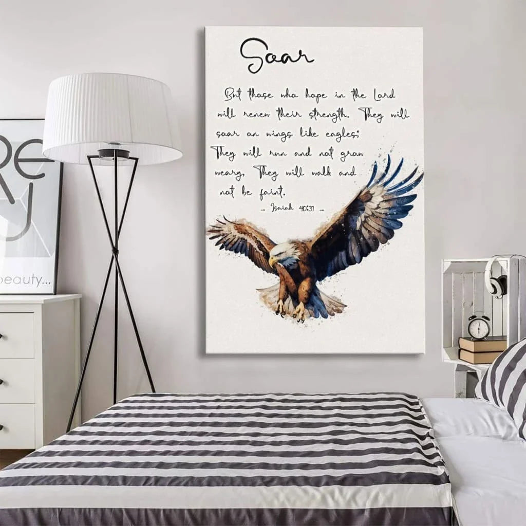 but those who hope in the lord will renew their strength isaiah 40 31 wall art canvas (view 3)