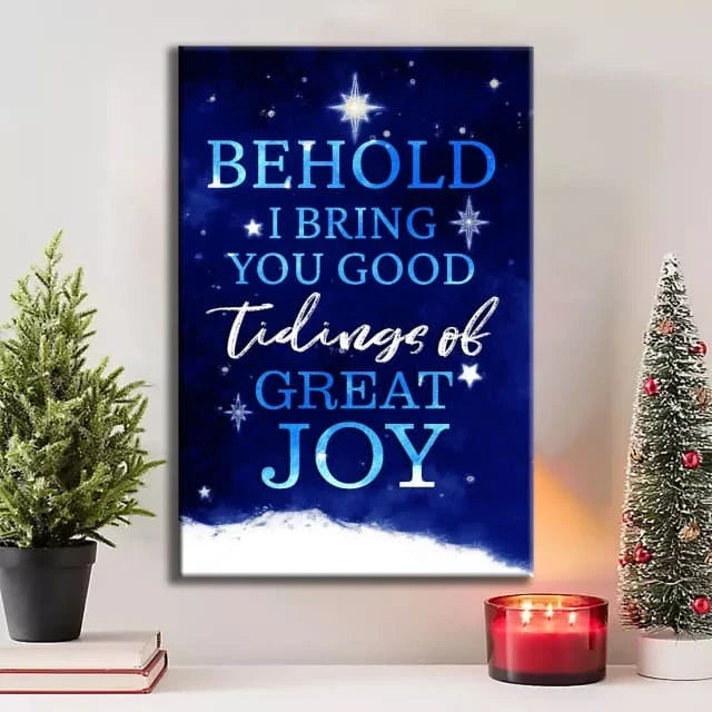 behold i bring you good tidings of great joy christmas wall art canvas (view 5)