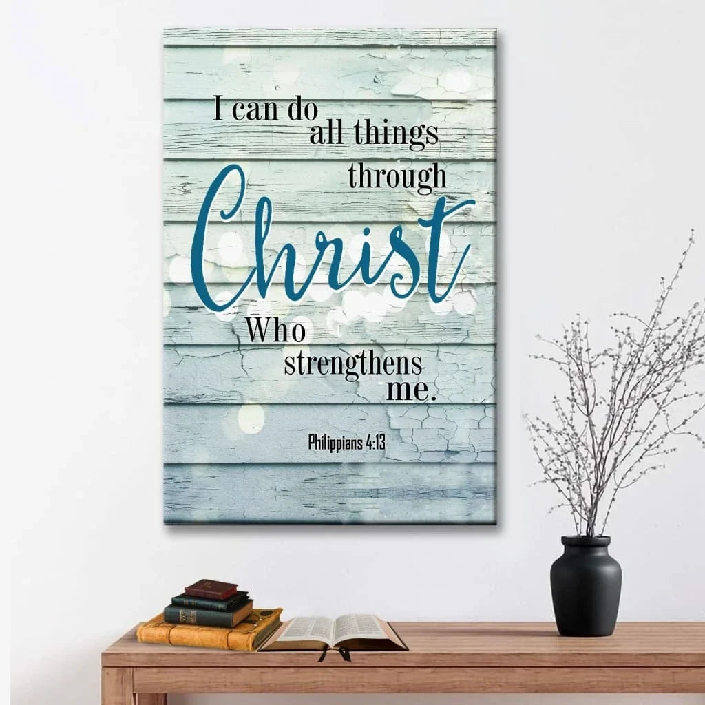 bible verse wall art philippians 4 13 i can do all things through christ canvas (view 5)