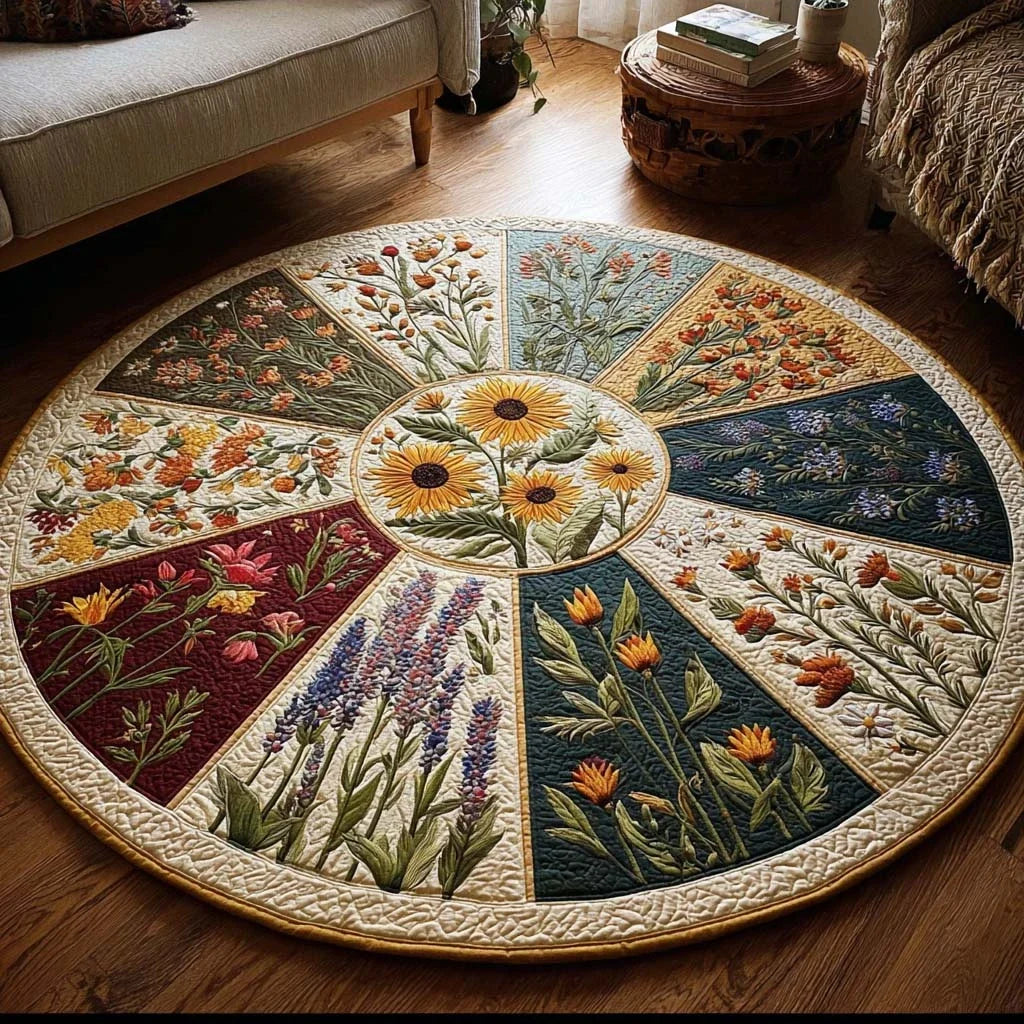 Petal Dance Quilted Round Mat