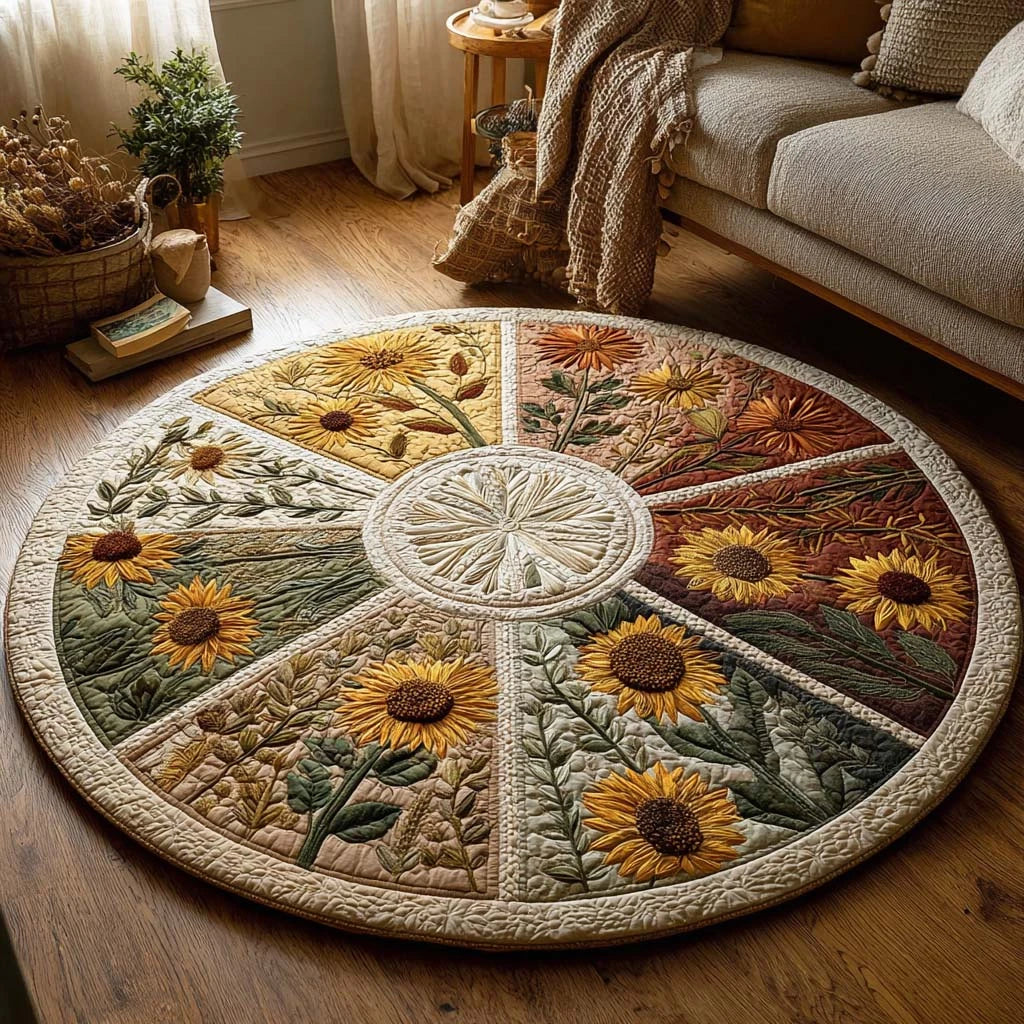Petal Garden Quilted Round Mat