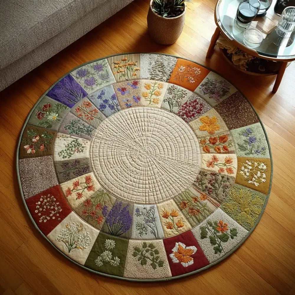 Petal Radiance Quilted Round Mat