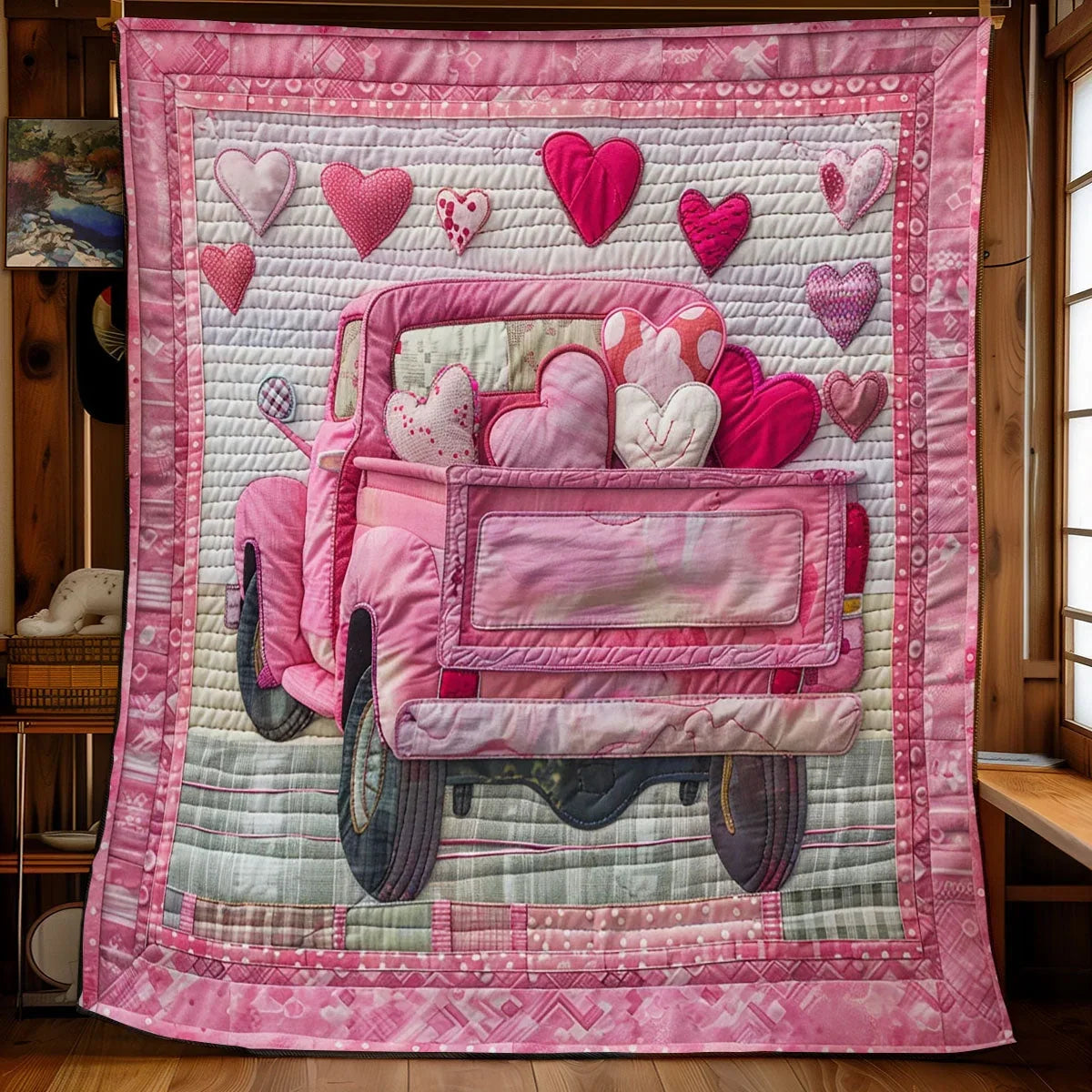 Pink Hauler Quilt Blanket