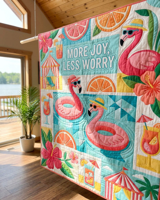 Pink Tropics Quilt Blanket - Quilted Blanket by Wild and Way