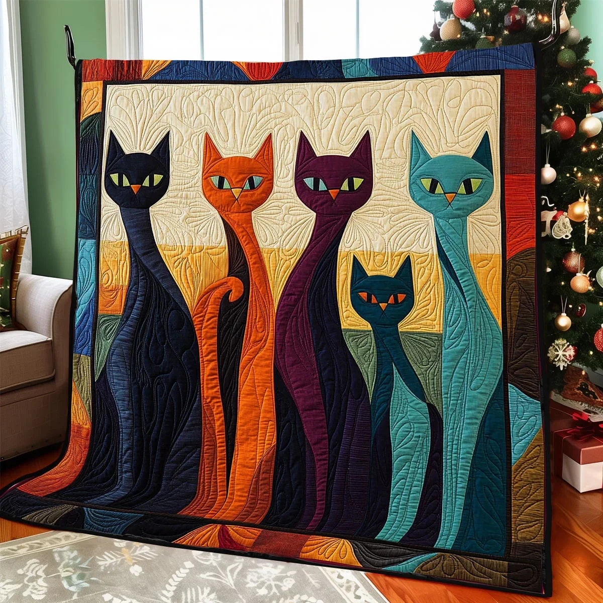 Playful Cats Quilt Blanket