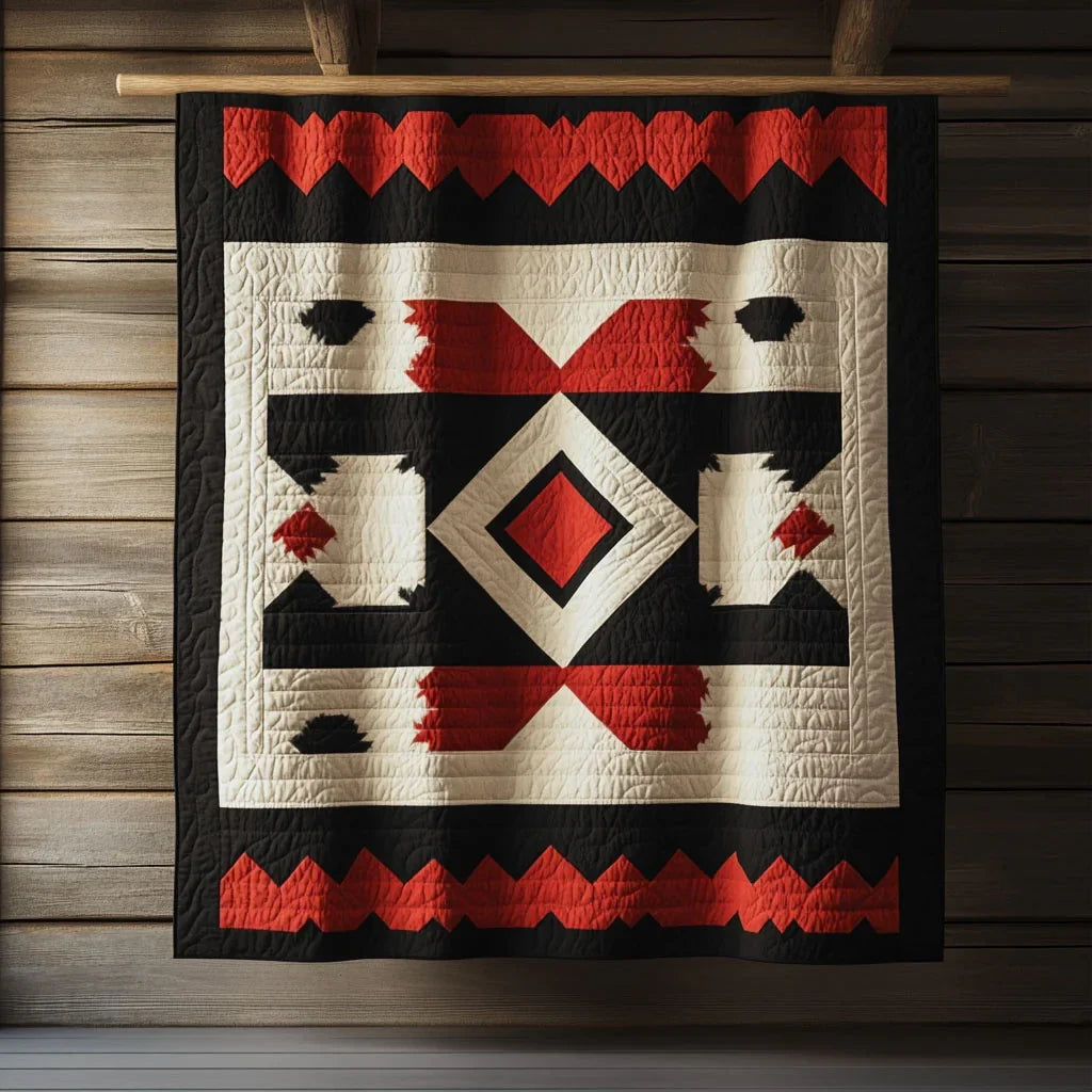 Power Geometry Quilt Blanket