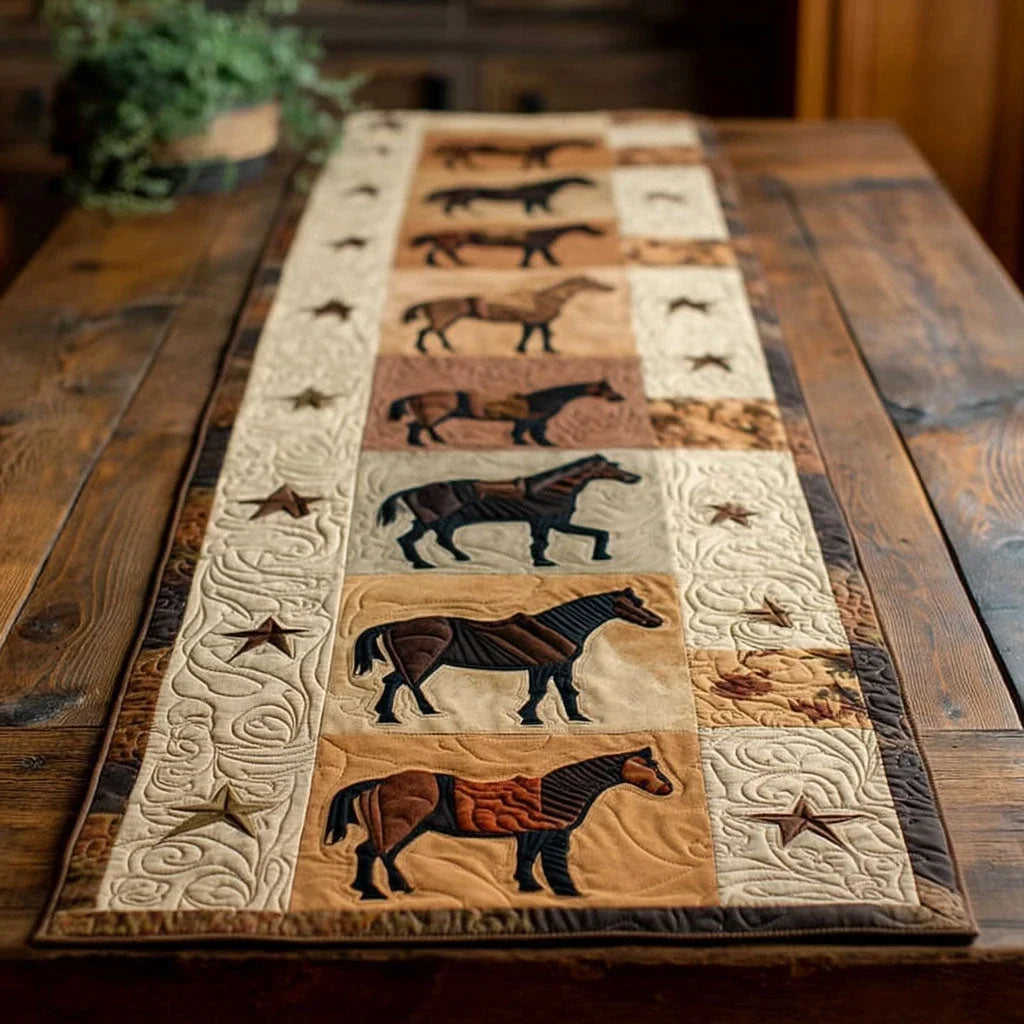 Prairie Horses Quilted Table Runner