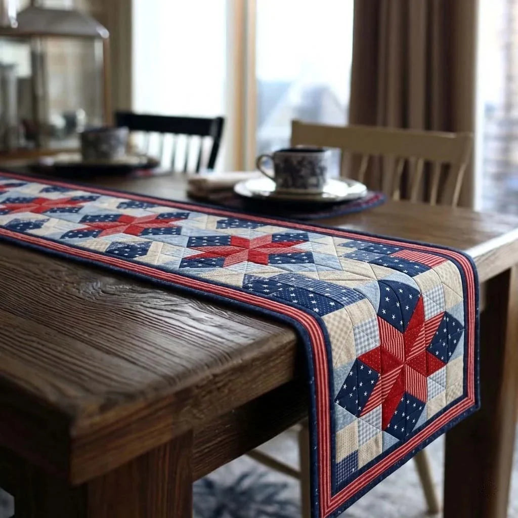 Prairie Pinwheel Quilted Table Runner