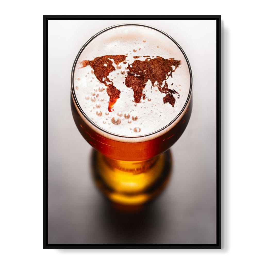 World Map Beer Canvas Wall Art