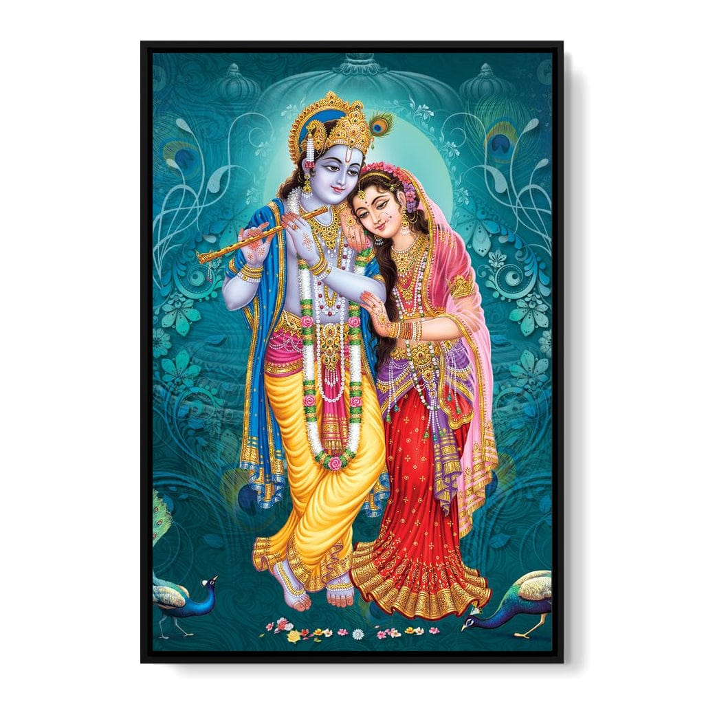 Radha & Krishna Couple Canvas Wall Art