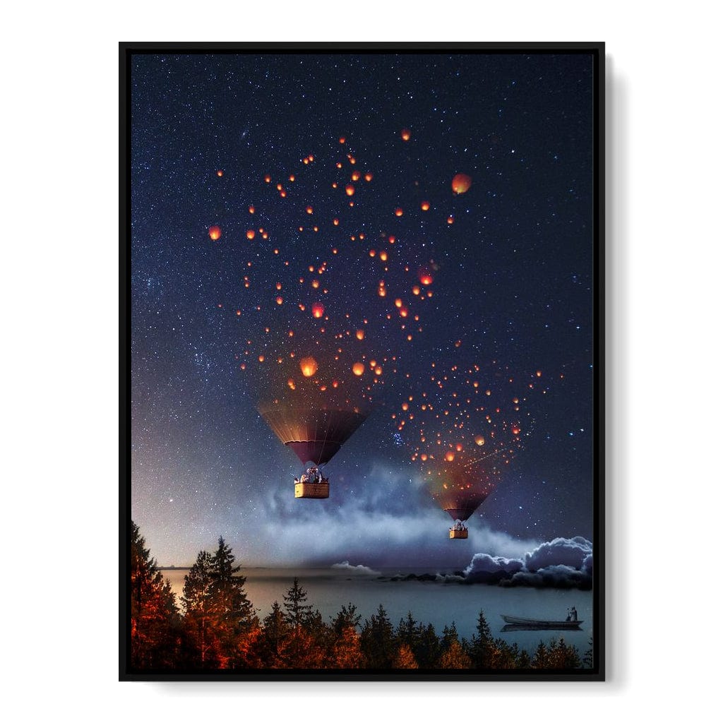 Hot Air Balloon Light Canvas Wall Art