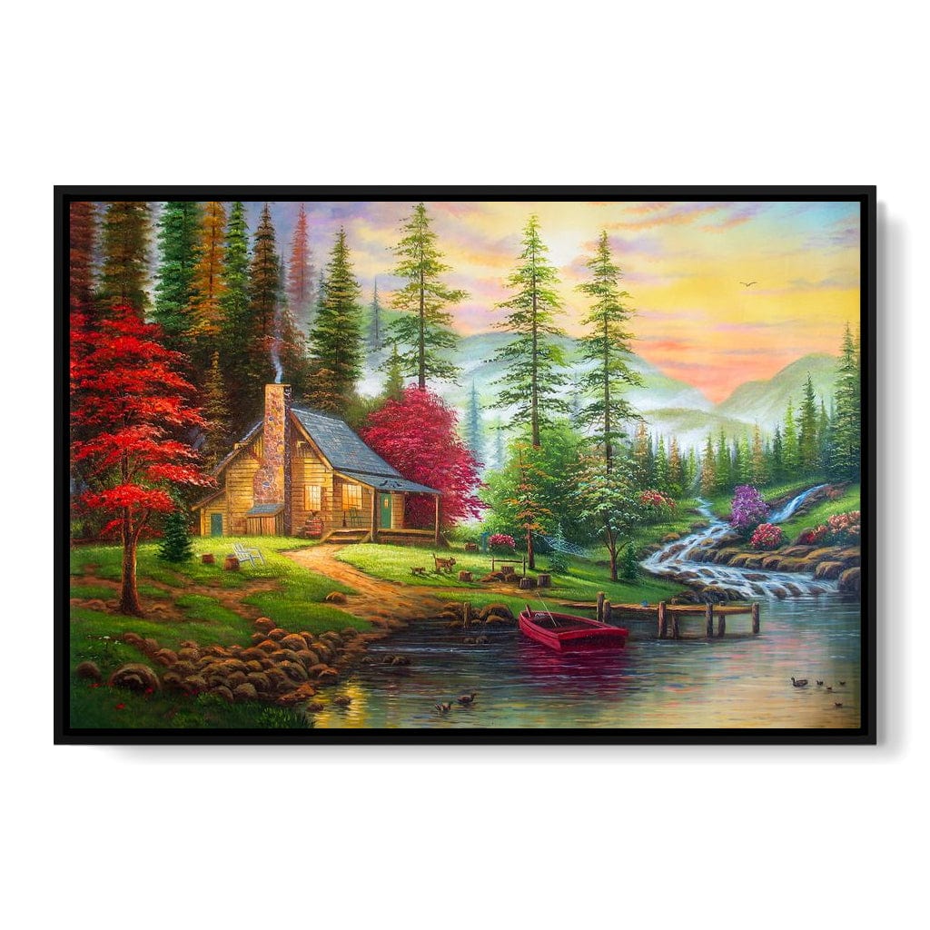 The House by the River Canvas Wall Art