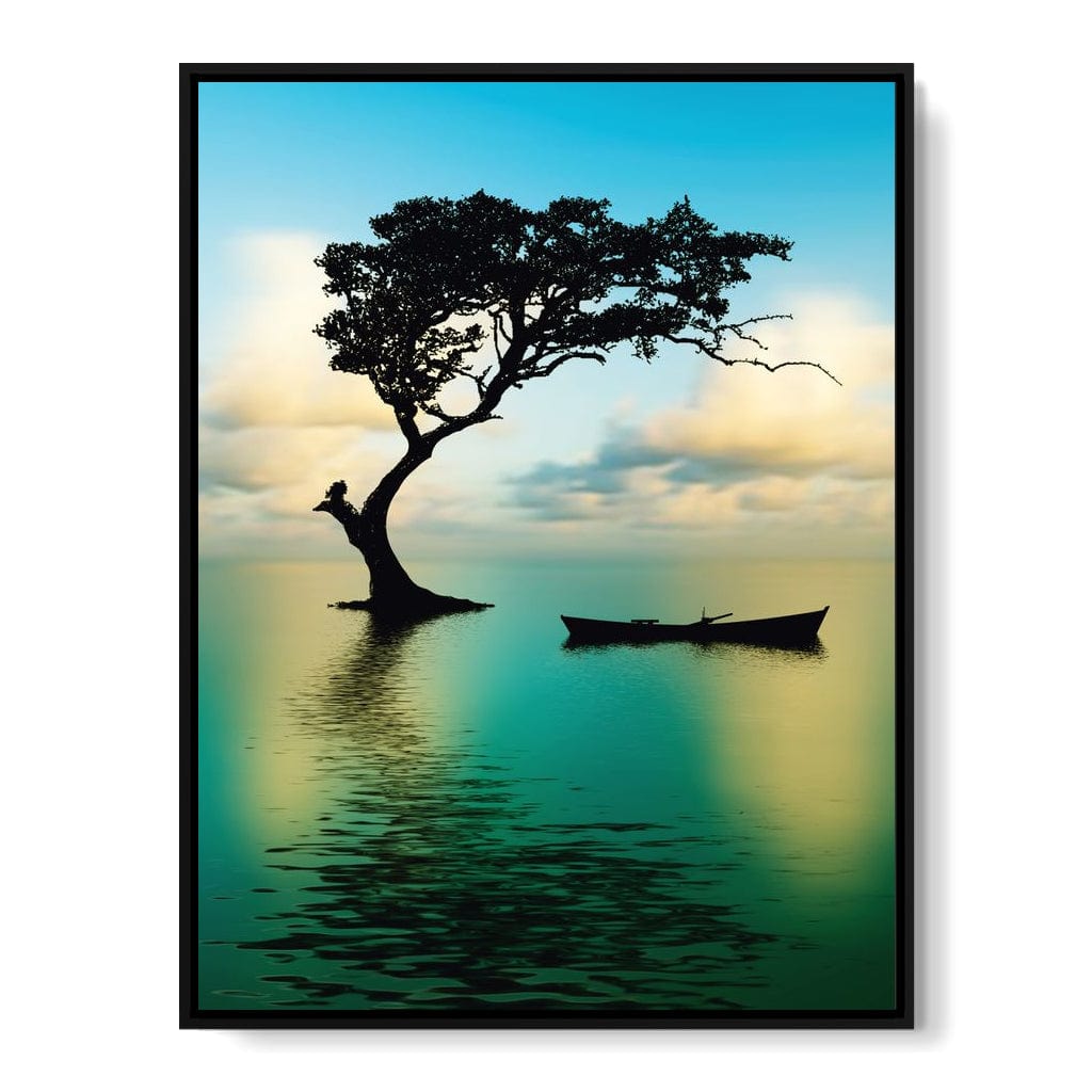 Cyan Tree Canvas Wall Art