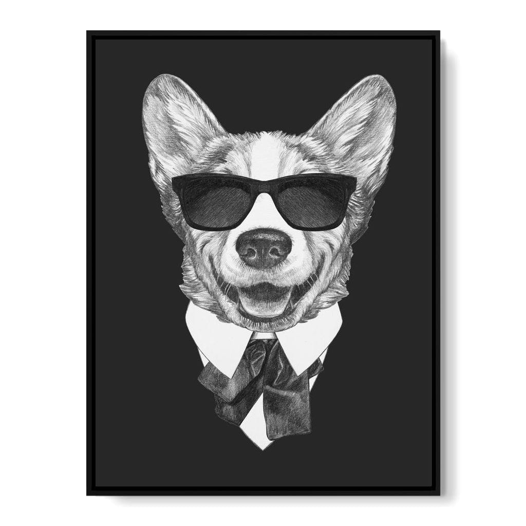 Dressed Up Corgi Canvas Wall Art