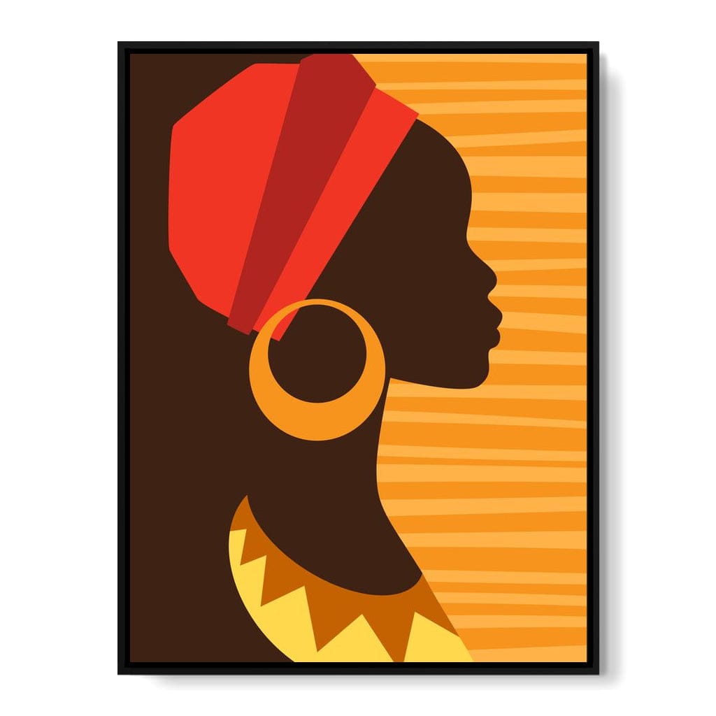 African Woman Profile Canvas Wall Art