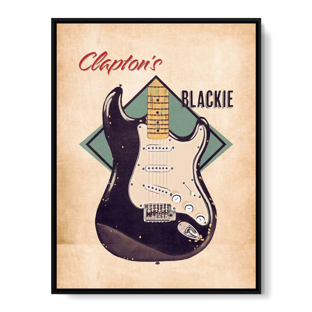 Eric Clapton's Blackie Guitar Retro Canvas Wall Art