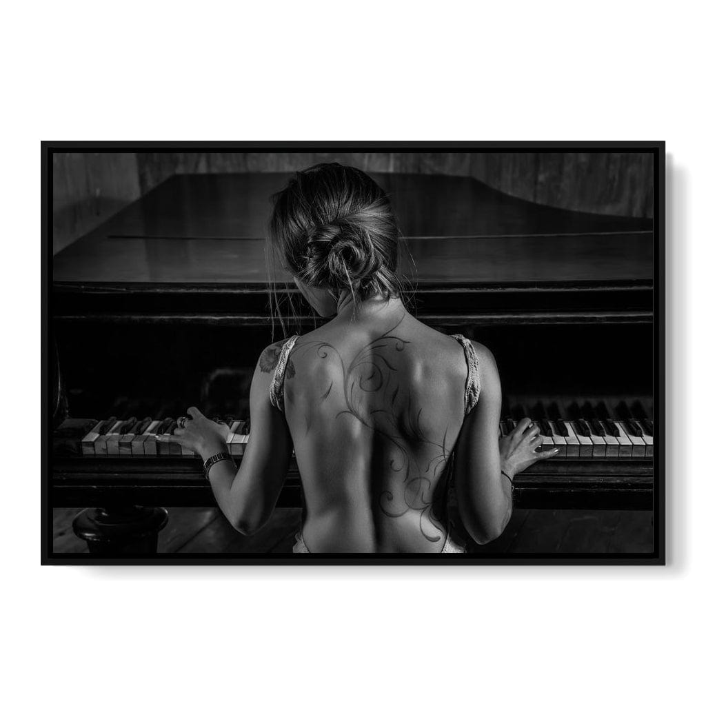Young Woman Playing Piano Canvas Wall Art