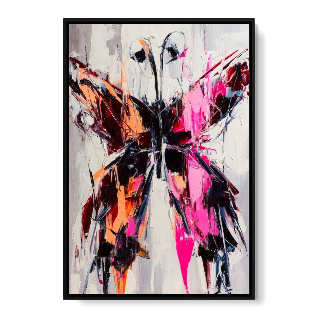 Orange & Pink Butterfly Canvas Wall Art