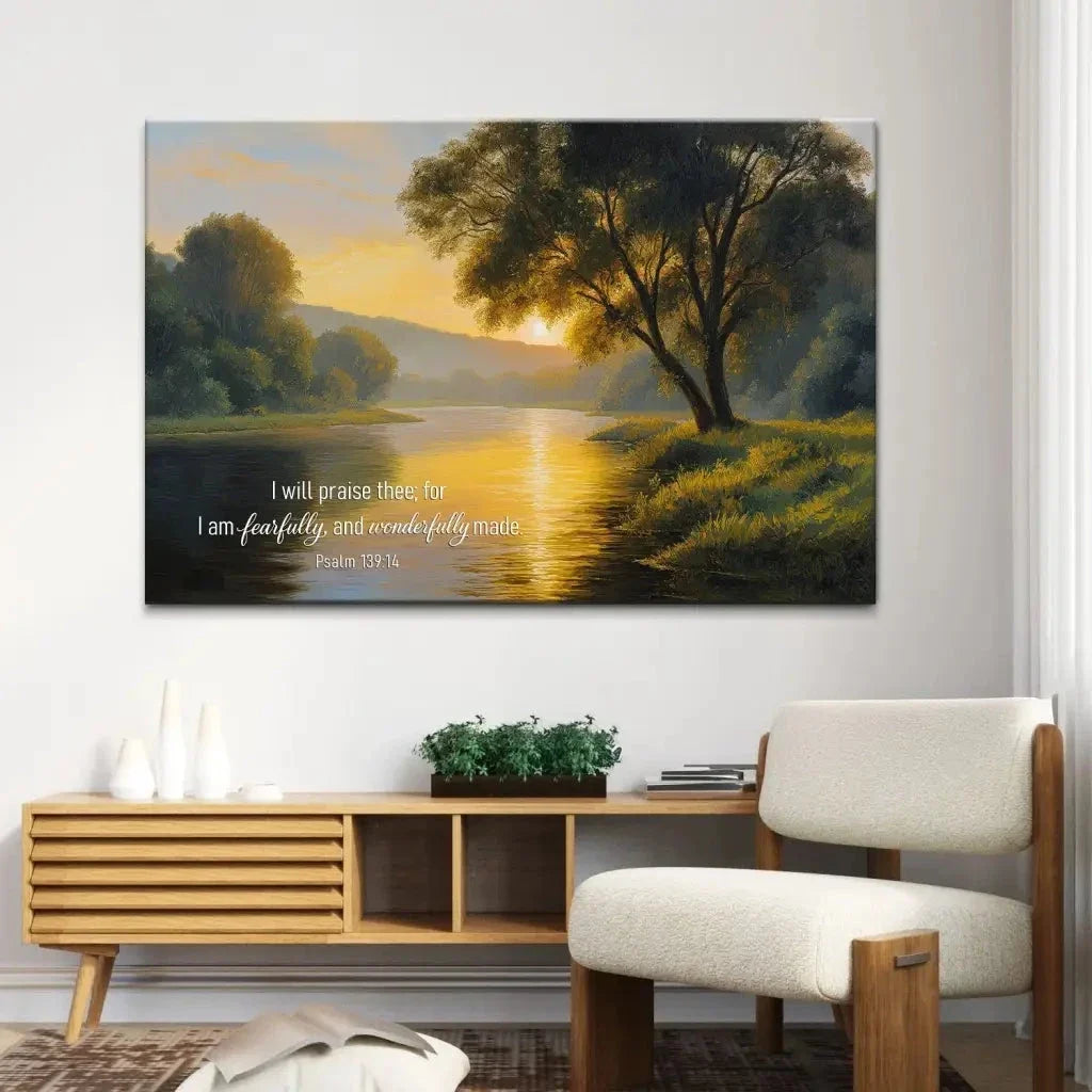 psalm 139 14 i am fearfully and wonderfully made wall art canvas (Landscape) (view 7)