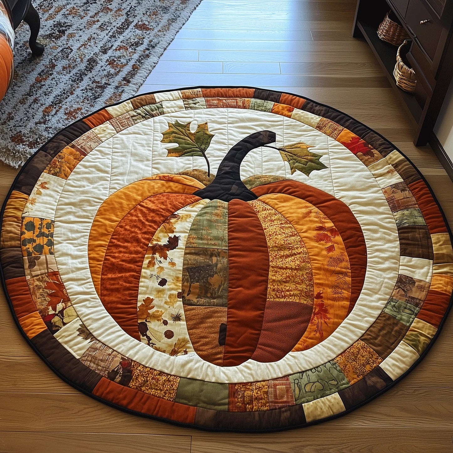 Pumkin Fest Quilted Round Mat