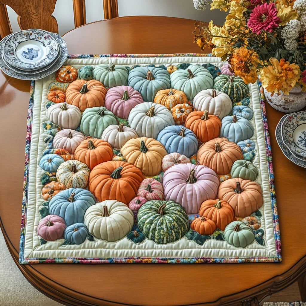 Pumpkin Bliss Quilted Table Topper
