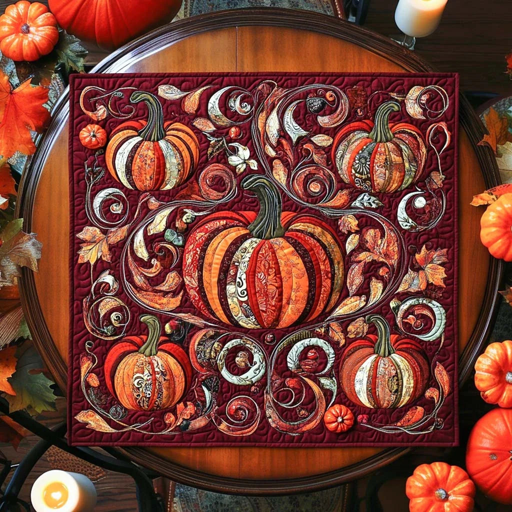 Pumpkin Latte Glow Quilted Table Topper