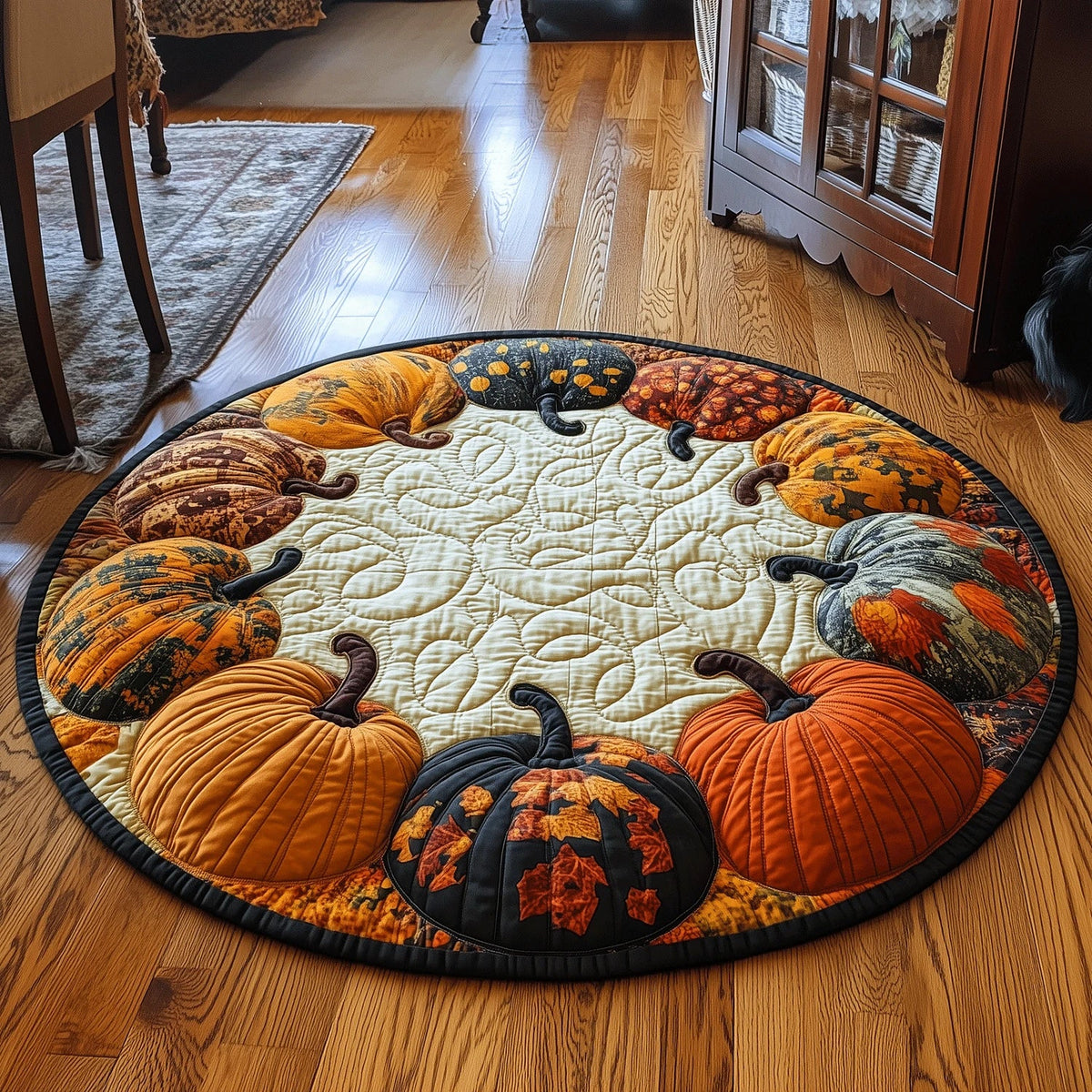 Pumpkin Magic Quilted Round Mat
