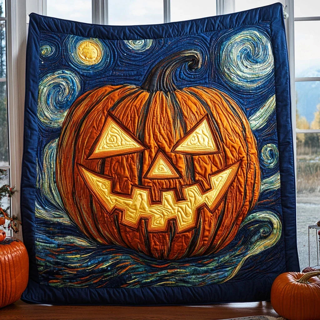 Pumpkin Over Arles Quilt Blanket