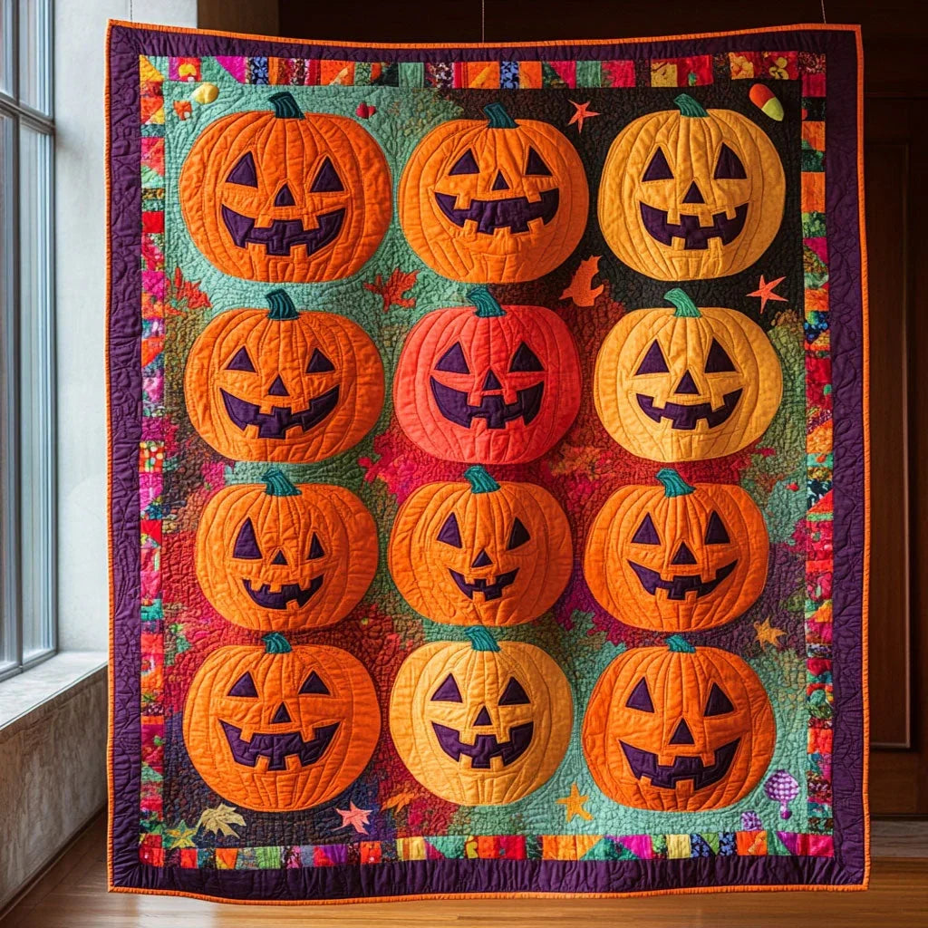 Pumpkin Paradise Quilt Blanket